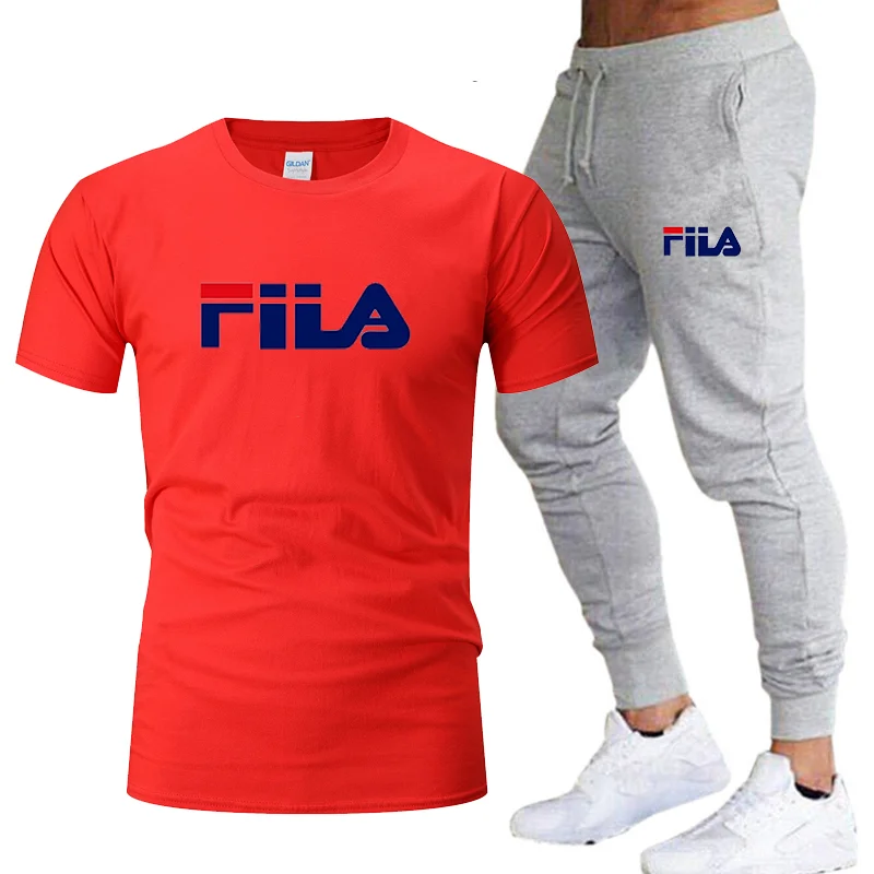 

Men's Casual men's sets Tracksuit summer men sets Two Piece Set T Shirt Brand Track Clothing Male Sweatsuit Sports Suits S-2XL