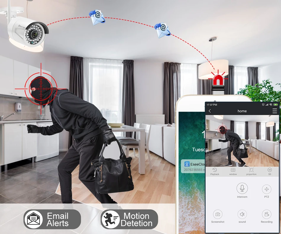 Techage 4CH 1080P беспроводная камера безопасности NVR система 2MP HD Wifi наружная внутренняя камера видеонаблюдения Аудио запись звука комплект наблюдения