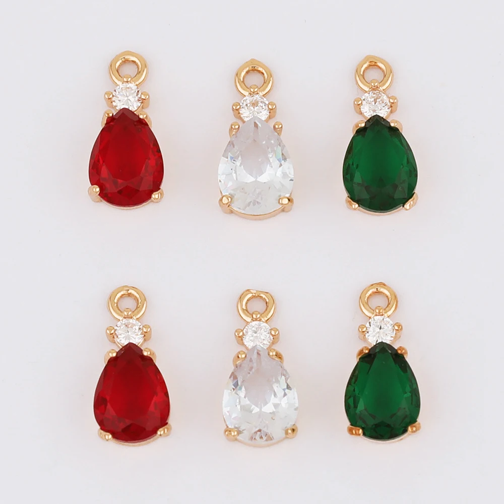 

WHSOK 50Pcs 6*14MM Earrings Pendant/Jewelry Accessories/Oval Waterdrop Shape/Hand Made/Jewelry Findings & Components/CZ Charms