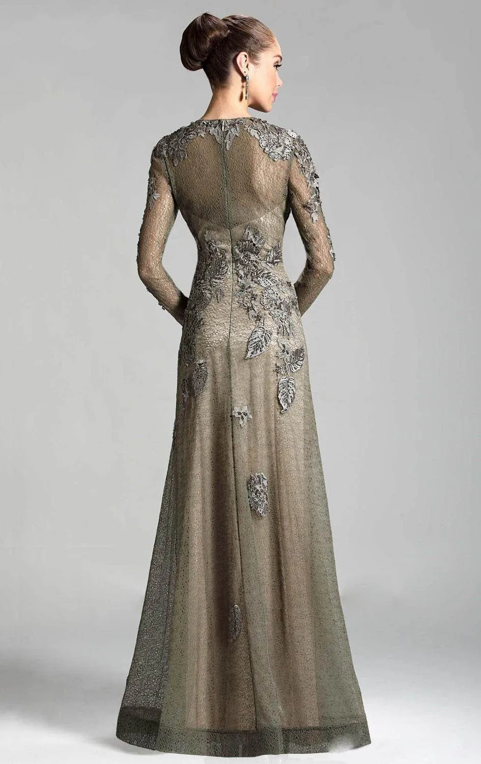 

Elegant Mother Of The Bride Dresses A-line Long Sleeves Tulle Lace Plus Size Groom Long Mother Dresses For Wedding