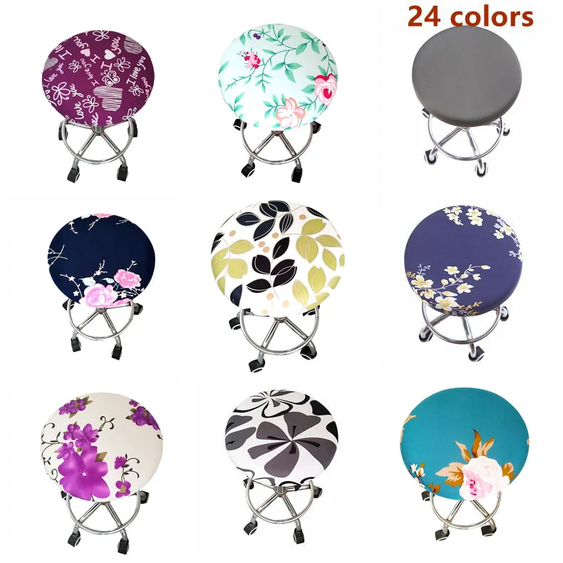 2020 круглый чехол для стула барного эластичный сиденья стул барный цветочный