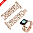 Ремешок из нержавеющей стали для Apple Watch 6, SE, 5, 4, 3, 2, 40 мм, 44 мм, металлический ремешок для iWatch Series 6, 5, 4, 3, 38 мм, 42 мм