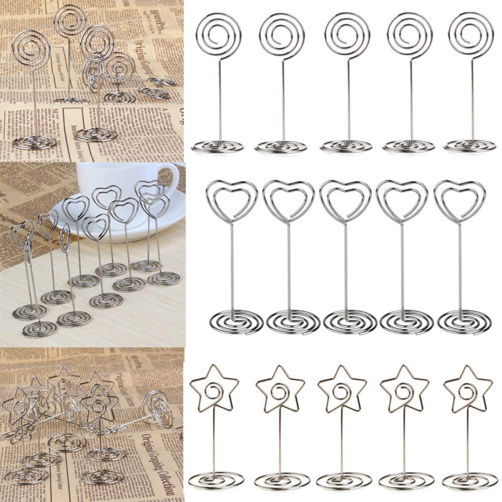 

10pcs Place Holder Heart Shape Wedding Party Favor Clips (Silver)