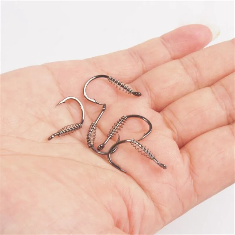 10 шт. Весна крючки колючие поворотный джиг карп рыболовные одинарный круг с