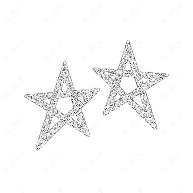 Женские серьги гвоздики из стерлингового серебра 925 пробы с микро кубическим