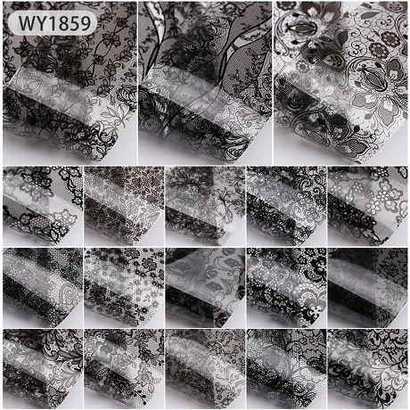 18pcs-WY1859 1 набор цветочных наклеек для ногтей, фольга, переводные наклейки для лака, набор разноцветных цветочных наклеек, самоклеющиеся обертывания, аксессуары для дизайна ногтей - Цвет: 18pcs-WY1859