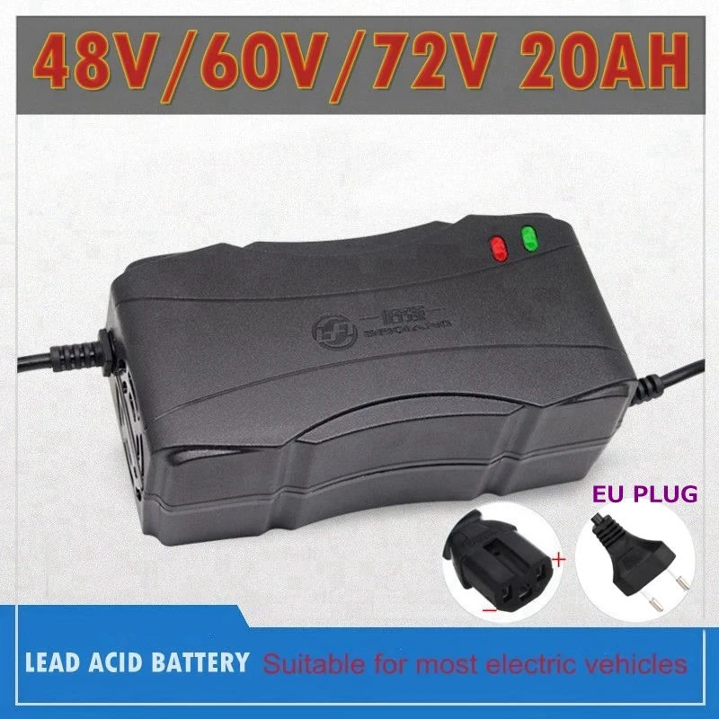 インテリジェント電気自動車充電器48V/60V/72V,2,8 A,乾式および湿式用,鉛蓄電池20Ah,12Ah