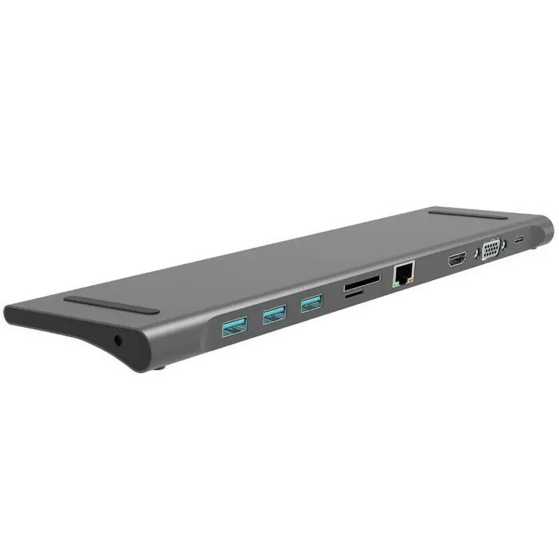 10 в 1 Тип C концентратор к HDMI 4K концентратор 3,0 Тип C концентратор RJ45 VGA адаптер разветвитель USB C 3,5 мм аудио DP концентратор для MacBook Pro samsung