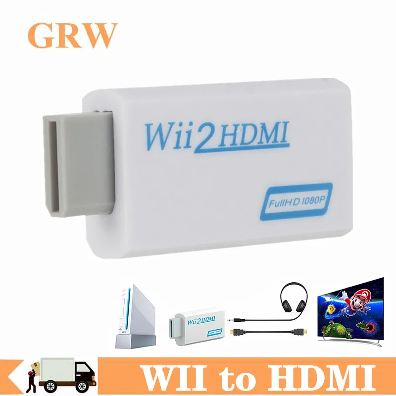 Преобразователь WII в HDMI Full HD 1080P Wii 2 преобразователь 3 5 мм аудио для ПК HDTV монитора