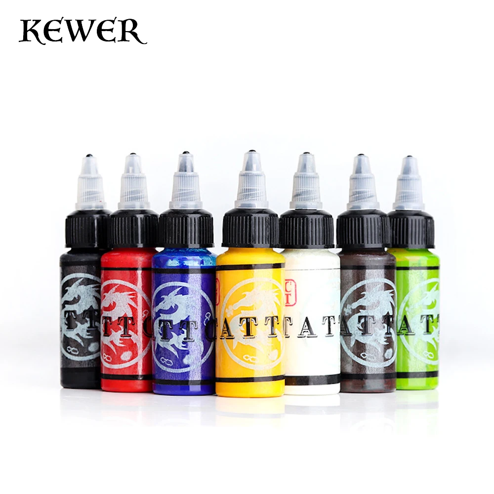 

30ml 7 Colors Professinal Tattoo Ink Set Semi Permanent Eyebrow Microblading Natural Plant Pigment Body Art For Tattoo Supplies