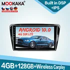 Автомобильный мультимедийный плеер 4G SIM LTE Android 10,0 4 + 128 ГБ DSP для SKODA Octavia 2014 2015 автомобильное радио GPS-навигация стерео головное устройство