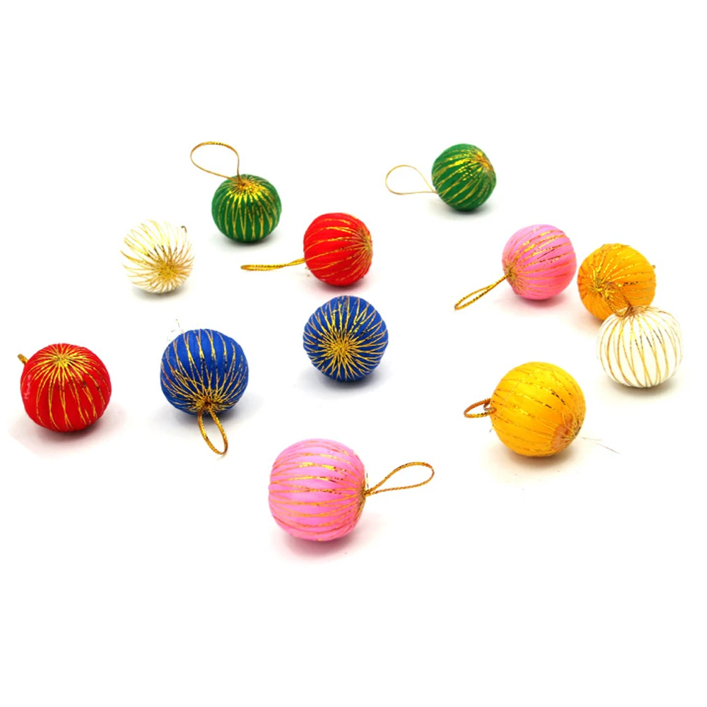 

12Pc Christmas Winding Colorful Christmas Balls Pendant Xmas Tree Christmas Decorations For Home Navidad Christmas Ornament 2022