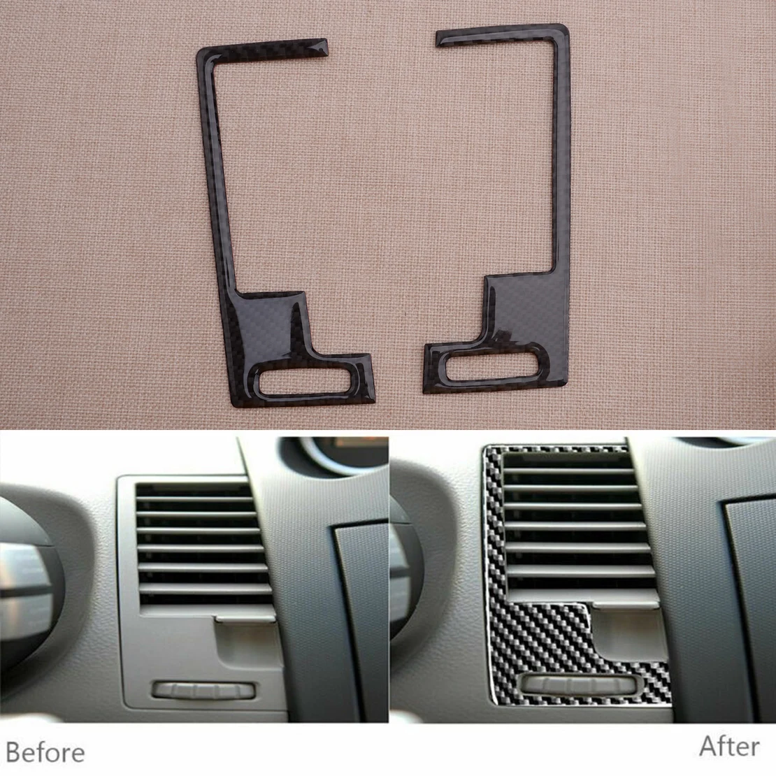 

2 шт. Автомобильная консоль из углеродного волокна Средний Кондиционер Выход вентиляционное отверстие Накладка подходит для Nissan 350Z 2006 2007 2008...