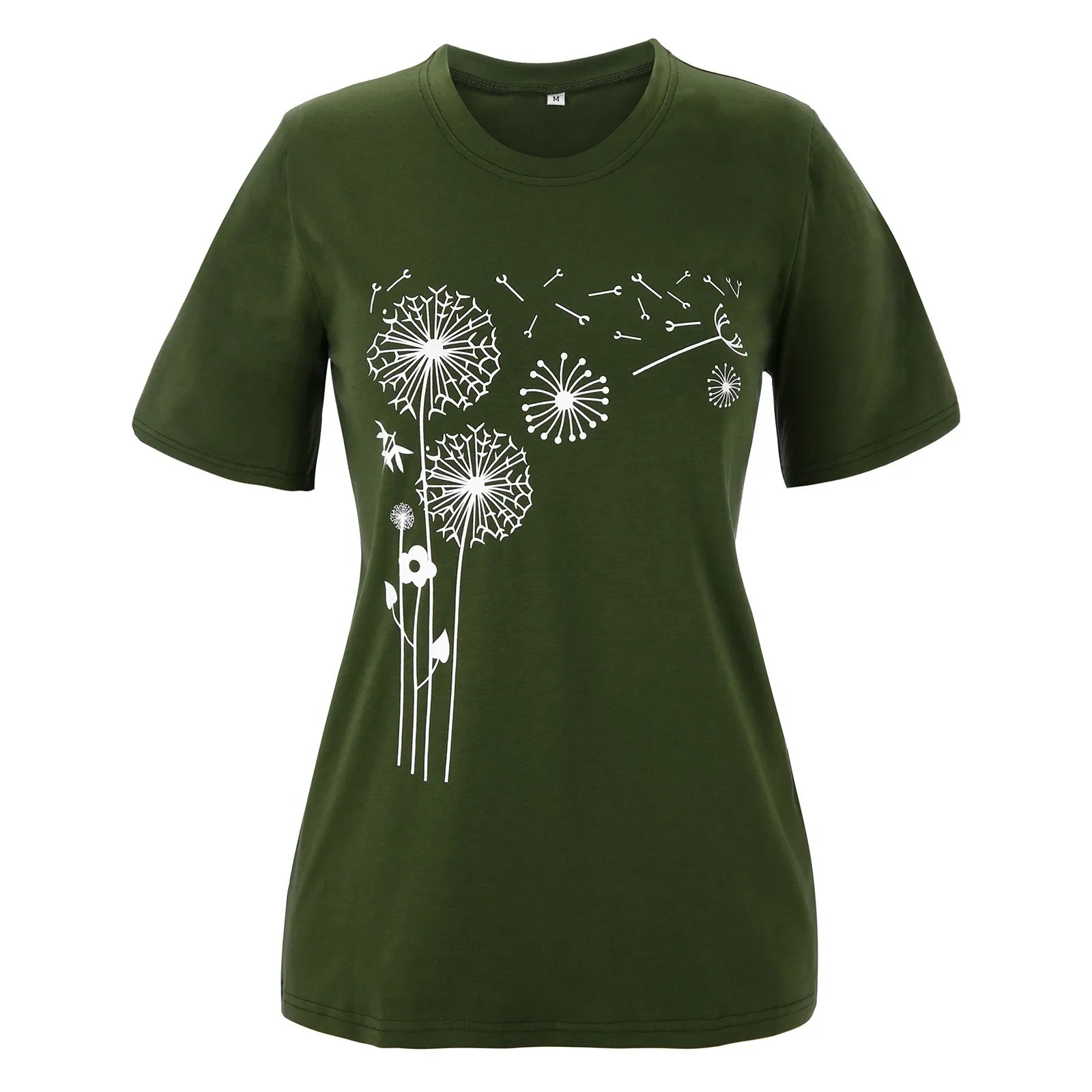 

Women's Simple Short Sleeve Printed Pattern Round Neck T-shirts Loose Casual T-shirt High Quality Fashion Comfy Roupas Femininas