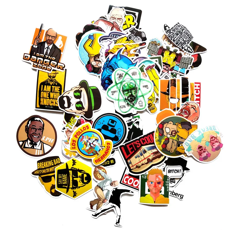 50/100 шт чехол с принтом во все тяжкие Водонепроницаемый ПВХ детские наклейки