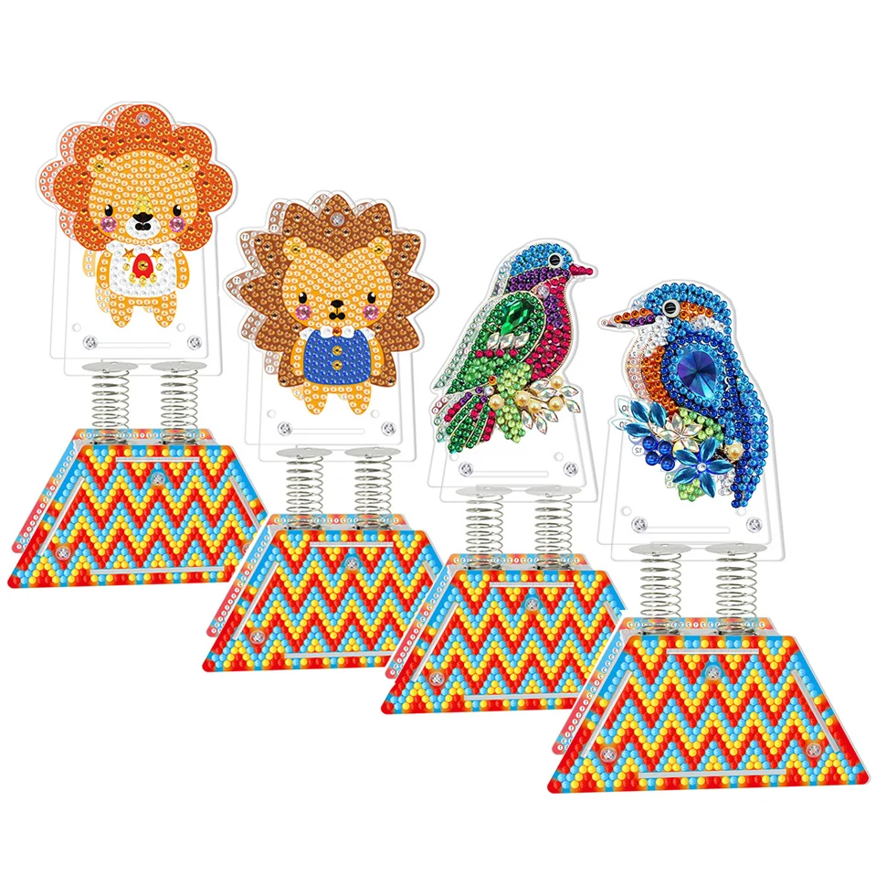 

Diamond Painting Spring Shaking Head Doll Double Sided Dot Drill Ornaments Clown Butterfly Home Decor Children's Handmade Gifts
