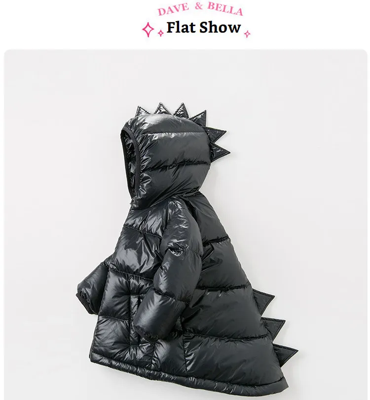 DB11859 dave bella/детский зимний пуховик унисекс для мальчиков и девочек детская верхняя одежда на утином пуху 90% года модное однотонное милое пальто