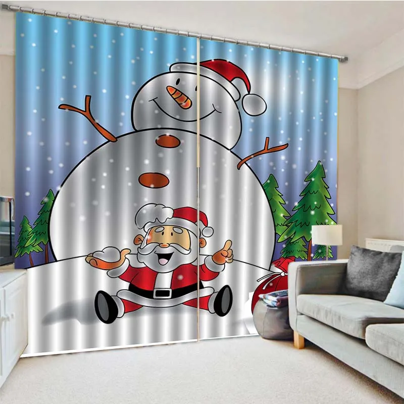 Рождественские украшения для дома 3D затемняющие оконные шторы гостиной спальни