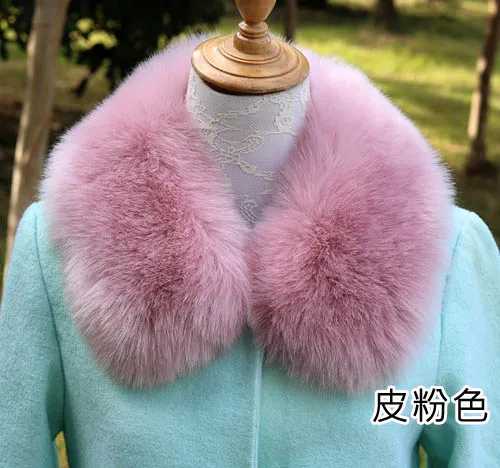 Qearlstar Women Scarf New Faux Fur Collar 55cm Women Children Jackets Coat Hood Fur Decor Shawl Soft Warm Luxury Scarves ZKG15
