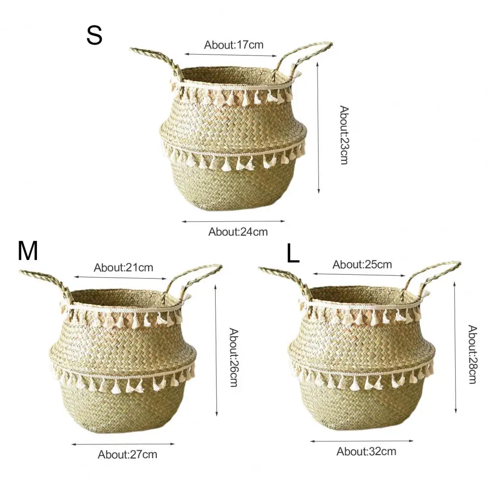 Корзина для хранения морских водорослей ручной работы соломенный органайзер