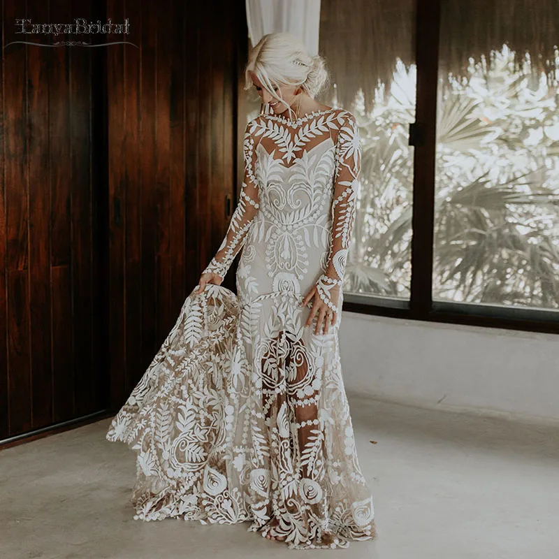 Роскошное кружевное свадебное платье Cornelli длинная юбка с длинными рукавами и