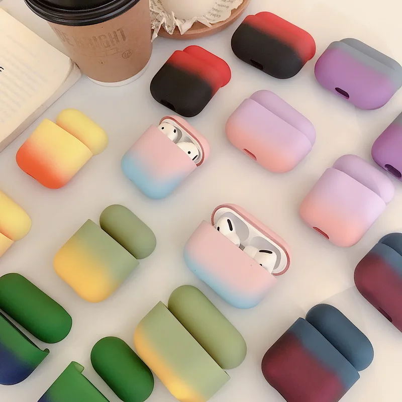 Цветной Оригинальный чехол для Airpods 1 2 3 Pro новый жесткий ПК с милым беспроводным