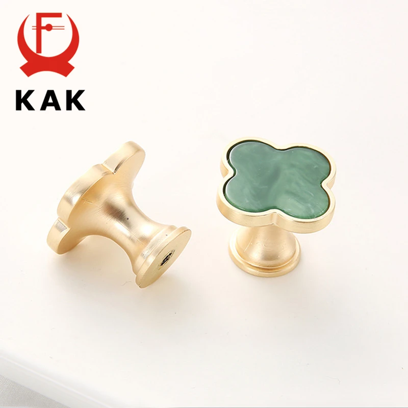 KAK Lucky Clover Cabinet Knobs and Handles Decorative Gold Wall Hooks Dresser Knobs Pulls Hat Bag Hanging Hook Door Hardware images - 6