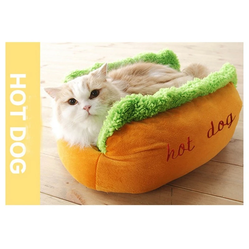 

Hot Dog Dog Beds Removable Soft Mat Pet Warm Sofa Cute Beds for Cozy Puppy Litter Cat Sleeping Cushion Chihuahua Teddy Nest Kenn