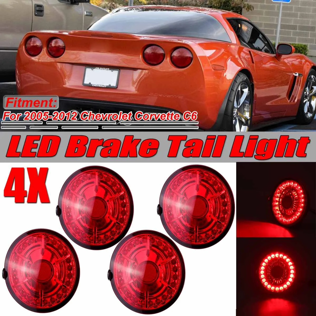 

High Quality Car LED Rear Third Brake Light Tail Lights Lamp For Chevrolet For Corvette C6 For Coupe 2005-2013 LED Tail Light