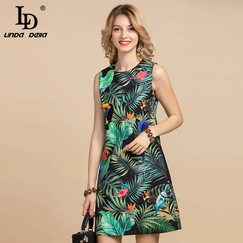 LD LINDA DELLA элегантное дизайнерское летнее платье для женщин без рукавов с