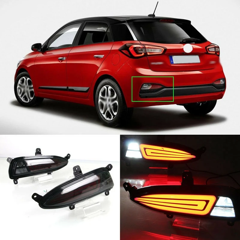 

Car LED Rear Bumper Light Reflector Fog Brake Lamp Turn Singal Indicator Light for Hyundai I20 2018-2020