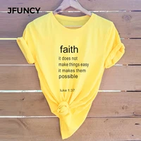 jfuncy faith christ jesus summer soft cotton t shirts women casual tshirt female harajuku graphic tee tops