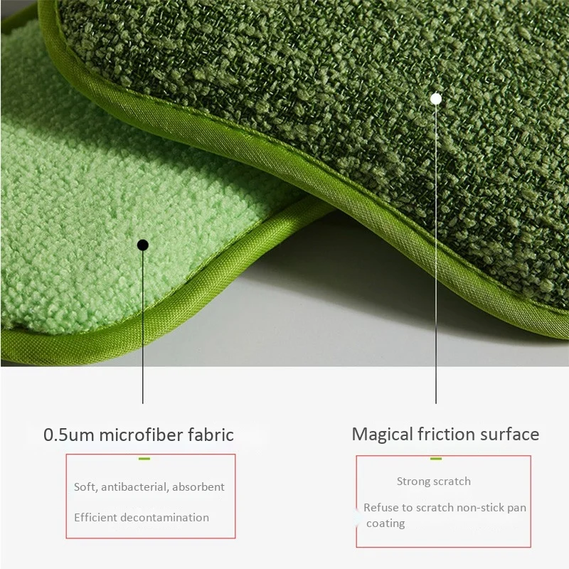 

Microfiber Double-Sided Dish Scrub Sponge,10 Pack Washing Up Cleaner Heavy Duty Scouring Pads Household Cleaning Wash Cloth Reus