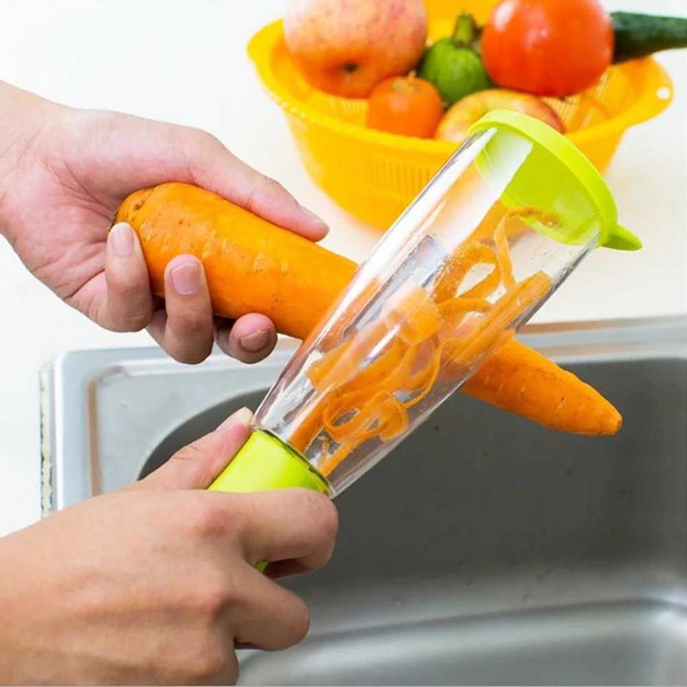 

2021 New Multifunctional Household Peeler With Storage Tube For Fruits And Vegetables Kitchen Accessories Free Shipping Items