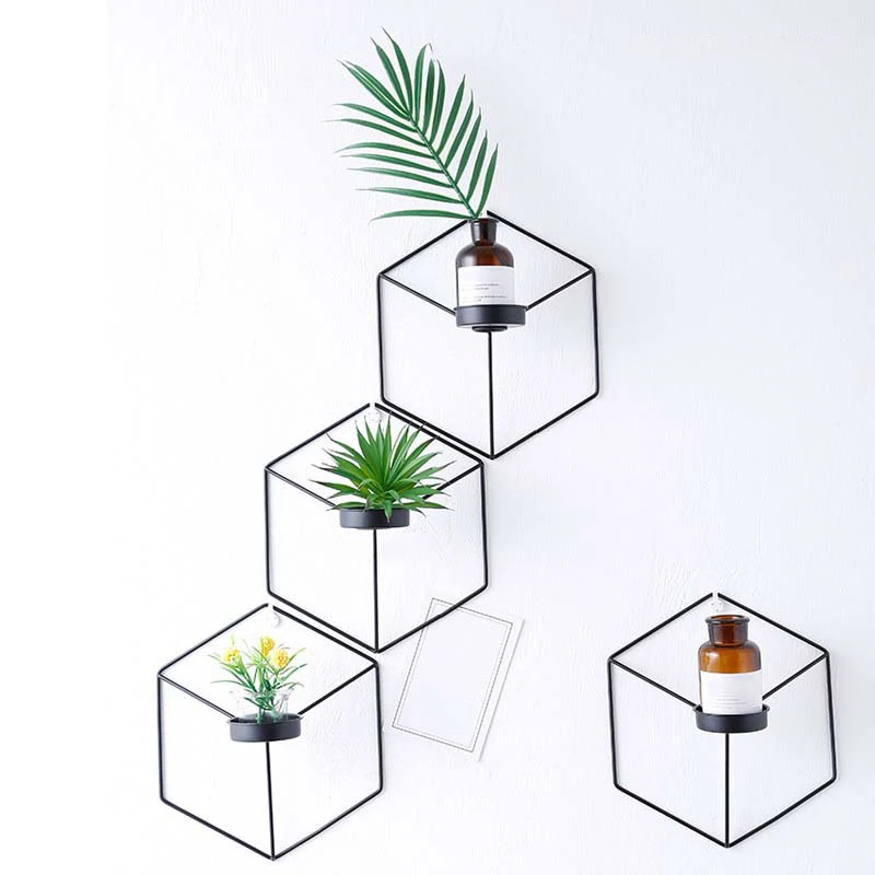 

Iron 3D Geometric Candle Holders Nordic Style Wrought Rack Candleholder Candlestick Mood Tea Light Holder Wedding Candlestick