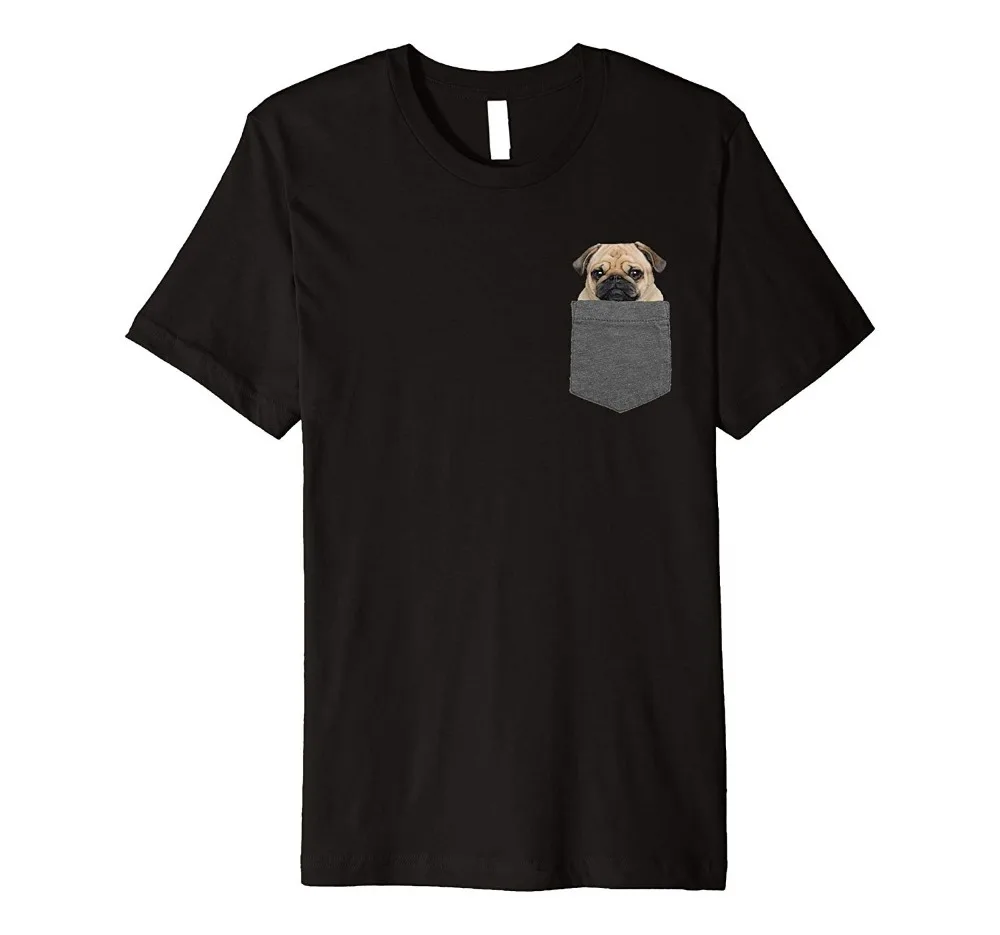 

Dog In Your Pocket Tshirt Pug Print T-Shirt 2020 Fashion Short Sleeve Top Cotton Casual O Neck Tops Tees