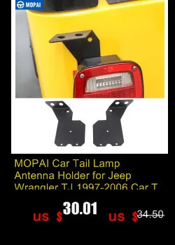 MOPAI Автомобильный задний фонарь держатель антенны для Jeep Wrangler TJ 1997-2006 Автомобильный задний фонарь антенный кронштейн для Jeep Wrangler TJ аксессуары