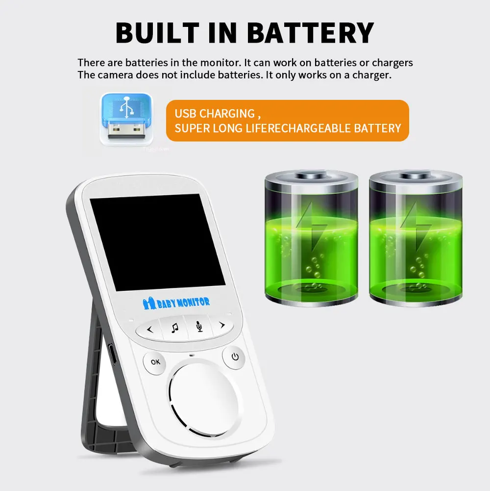 Беспроводной ЖК дисплей Аудио Видео Видеоняни и радионяни 2 4 дюймов Way аудио