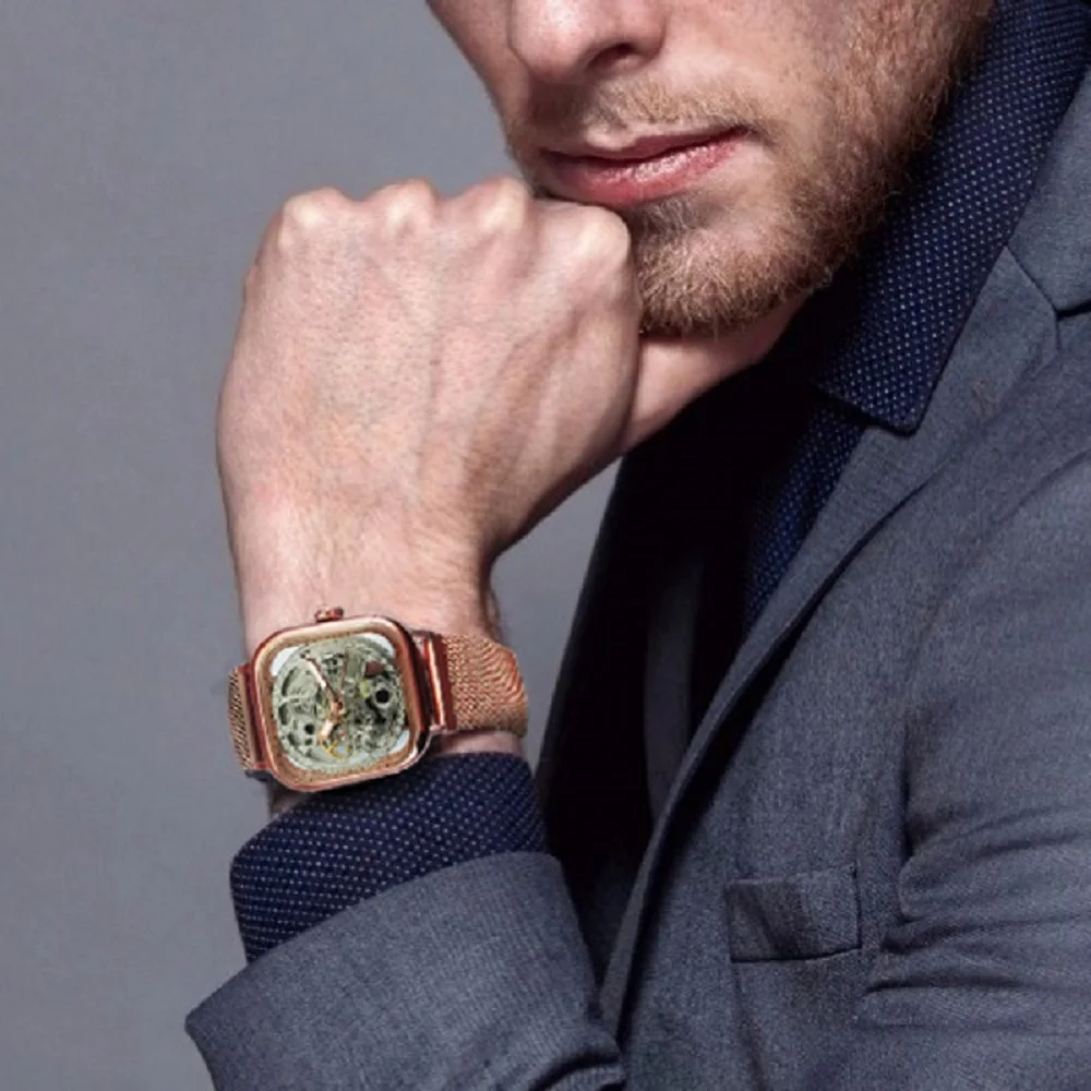 FORSINING Топ бренд класса люкс 2019 Новая мода унисекс часы для мужчин Авто