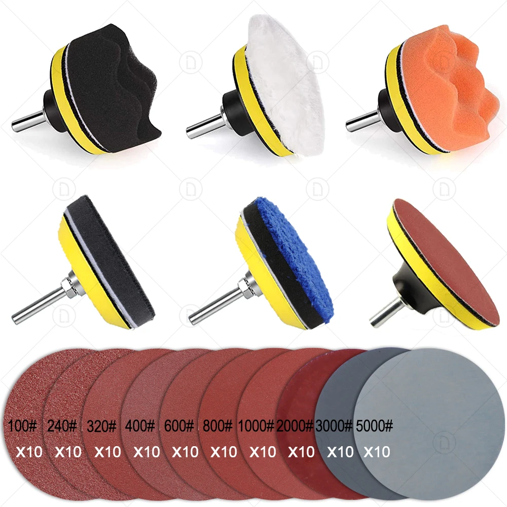 3Inch Self-Adhesive Pad Sandpaper Car Polishing Disc Buffing