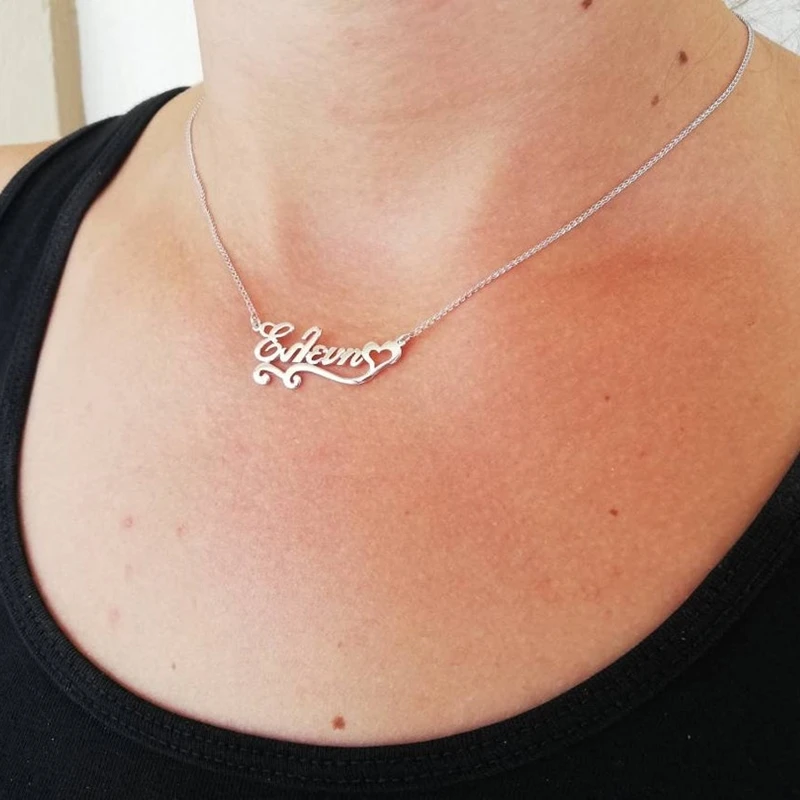 Ожерелье с милой лентой в форме сердца ожерелье именем для женщин и детей