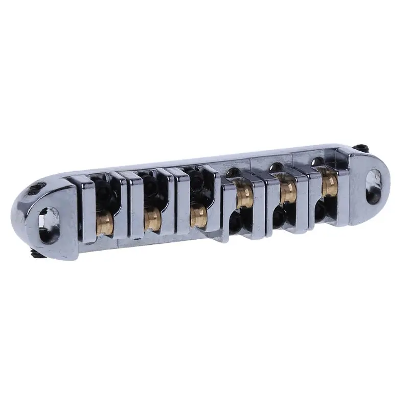 

Brass Roller Saddle LP Guitar Bridge & Tailpiece Set Chrome