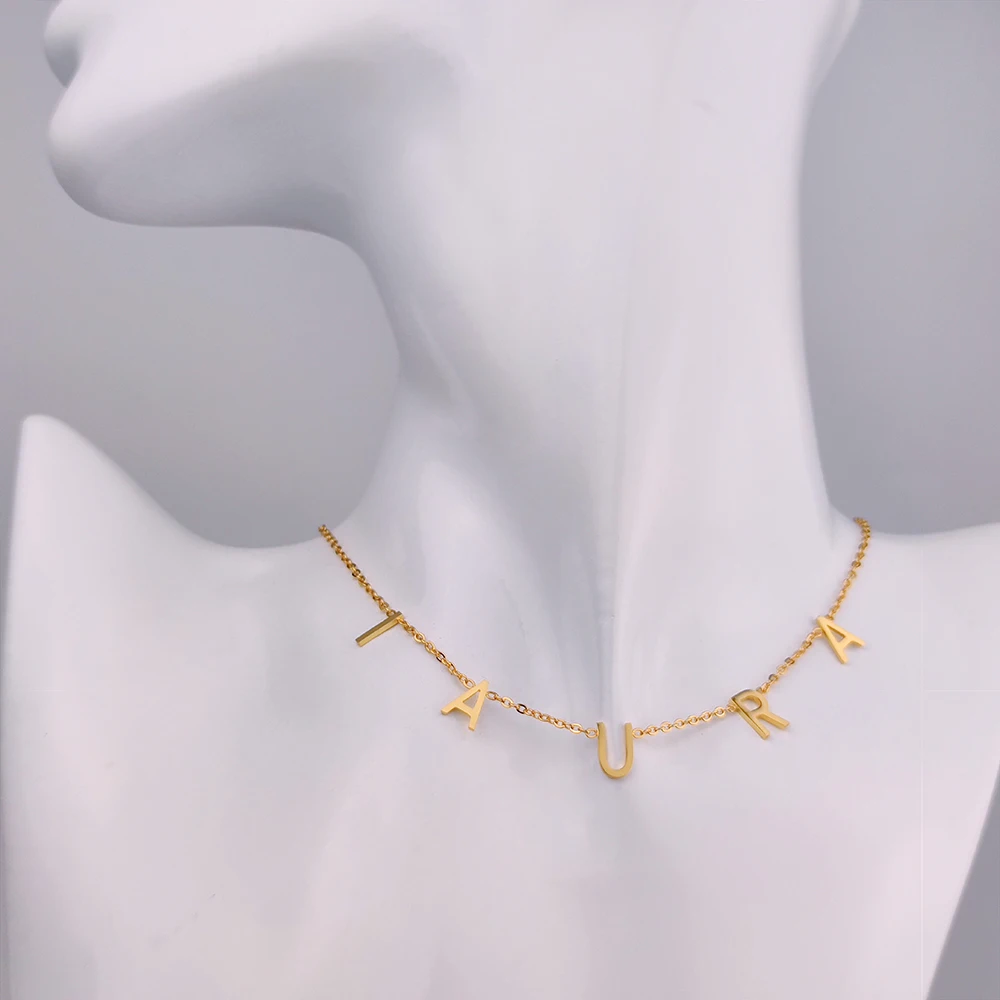 Изящное персонализированное ожерелье с именем из нержавеющей стали | Украшения и