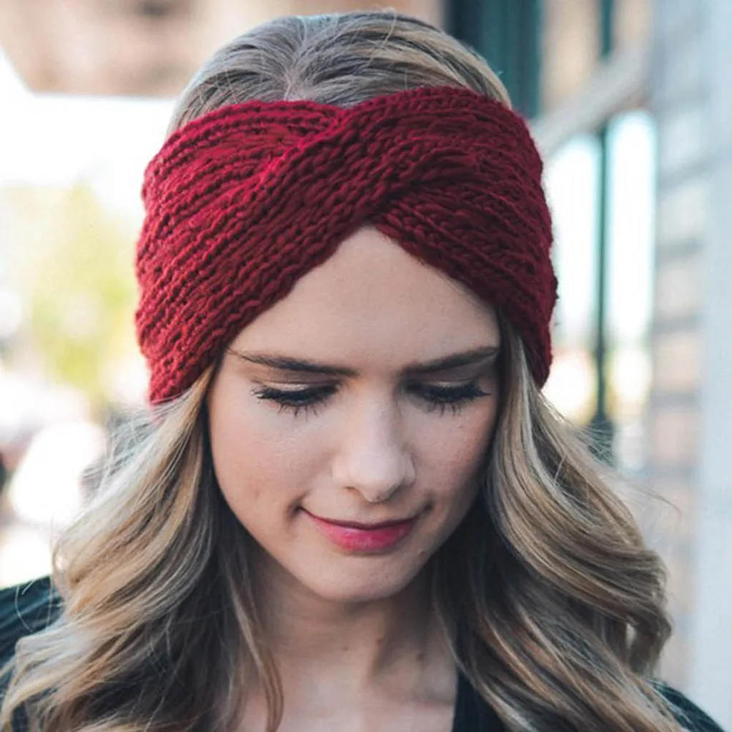 Fashion Women Girls Headbands Winter Cross Braided Headband Ear Warmer Head Wraps Hair Accessories For Women accesorios mujer