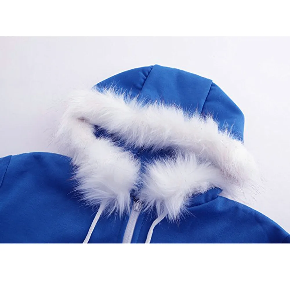 Men Women Cosplay Blue Fleece Hooded Jacket Costume Warm Sport Coat Jackets Casual Sporting Big Size Y11.4 | Мужская одежда
