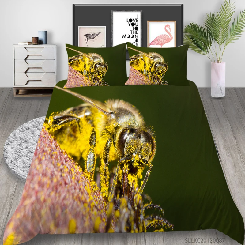 

3D Duvet Cover Set Colorful Plants Bedding Set Insect Beds Set Home Textiles for Boy Kids Bedclothes 2/3 PCS