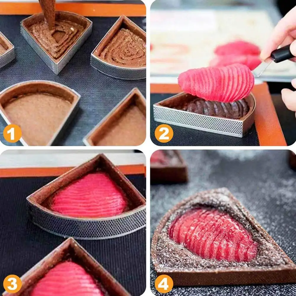 

Fashion Tart Mold Portable Convenient Hollow Corrosion Resistant Tart Mold Baking Mold Baking Mould 6Pcs/Set