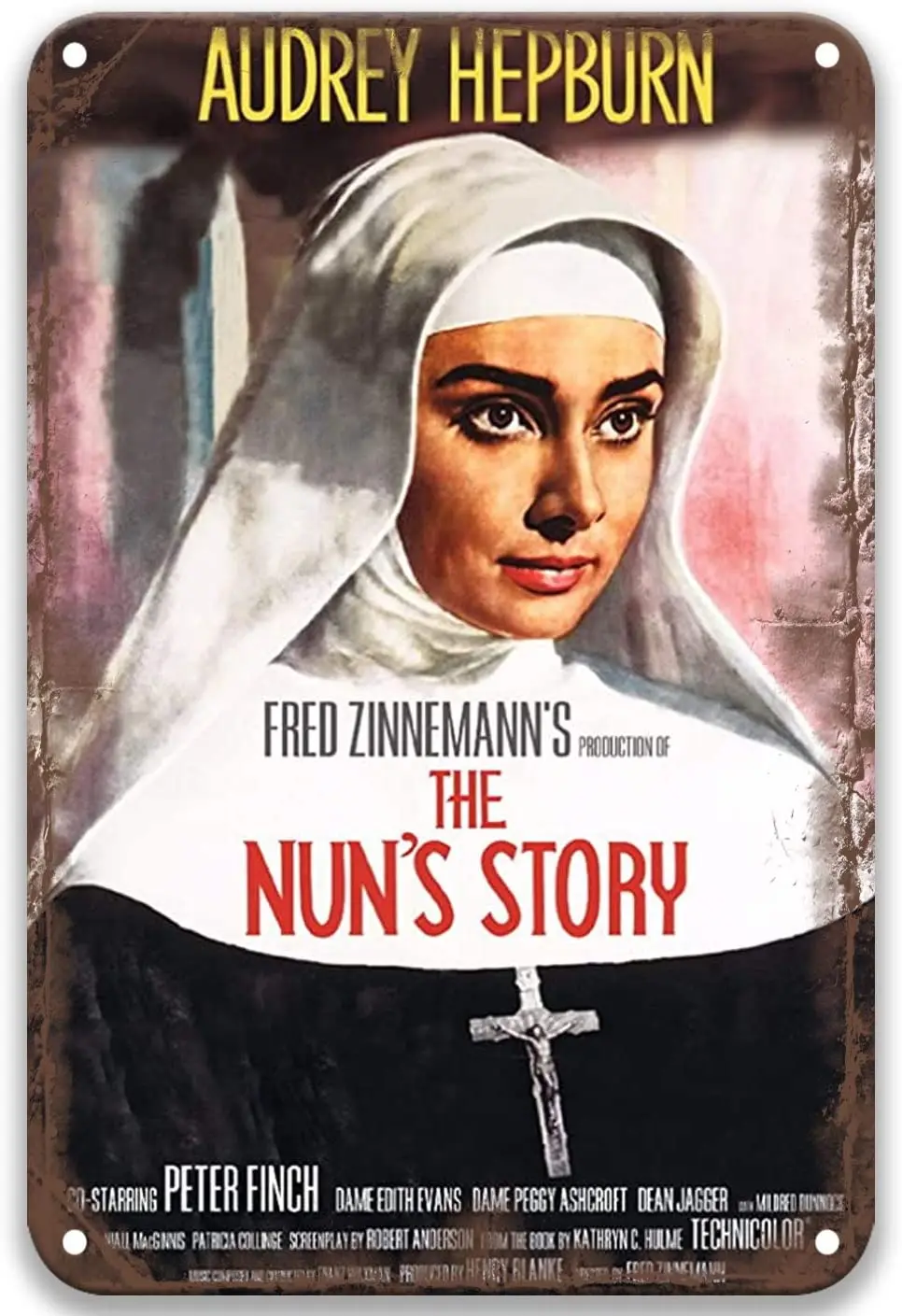 

TGDB The Nun's Story (1959) Tin Signs Vintage Movies Poster Plate Painted for Wall Decor Wall Art Room Outdoors 8x12 Inches