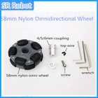 Универсальная нейлоновая всенаправленная шина для автомобиля Arduino, 58 мм