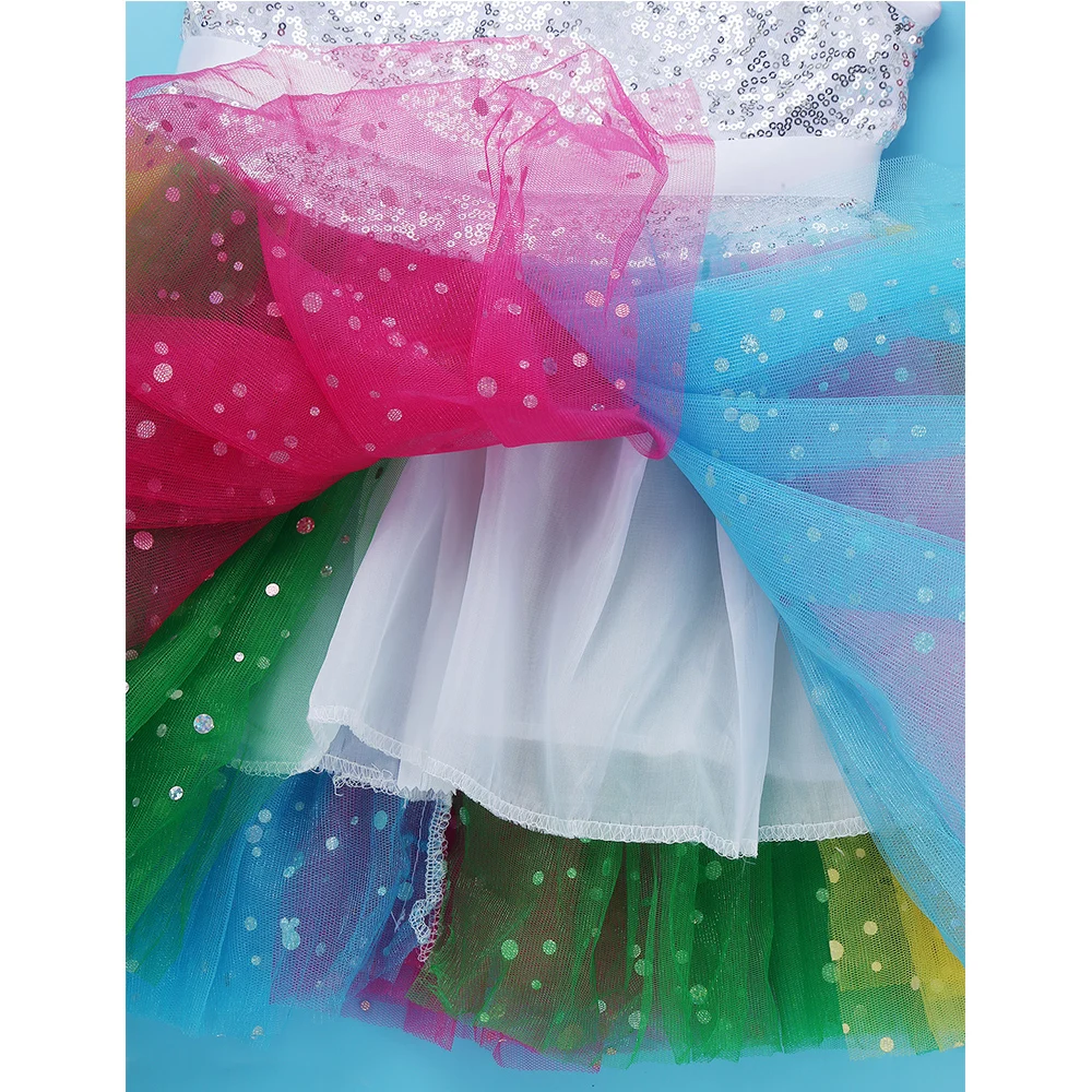 Танцевальный Костюм для джазовых танцев девочек расшитый блестками детское